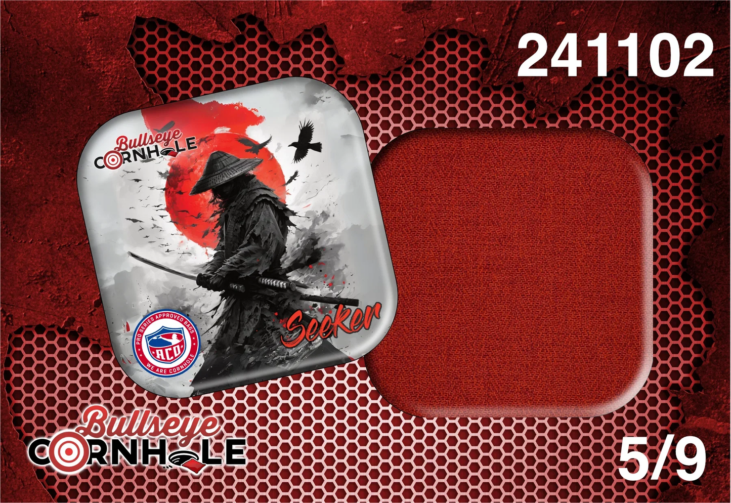Samurai design on Seeker bag with Red slow side