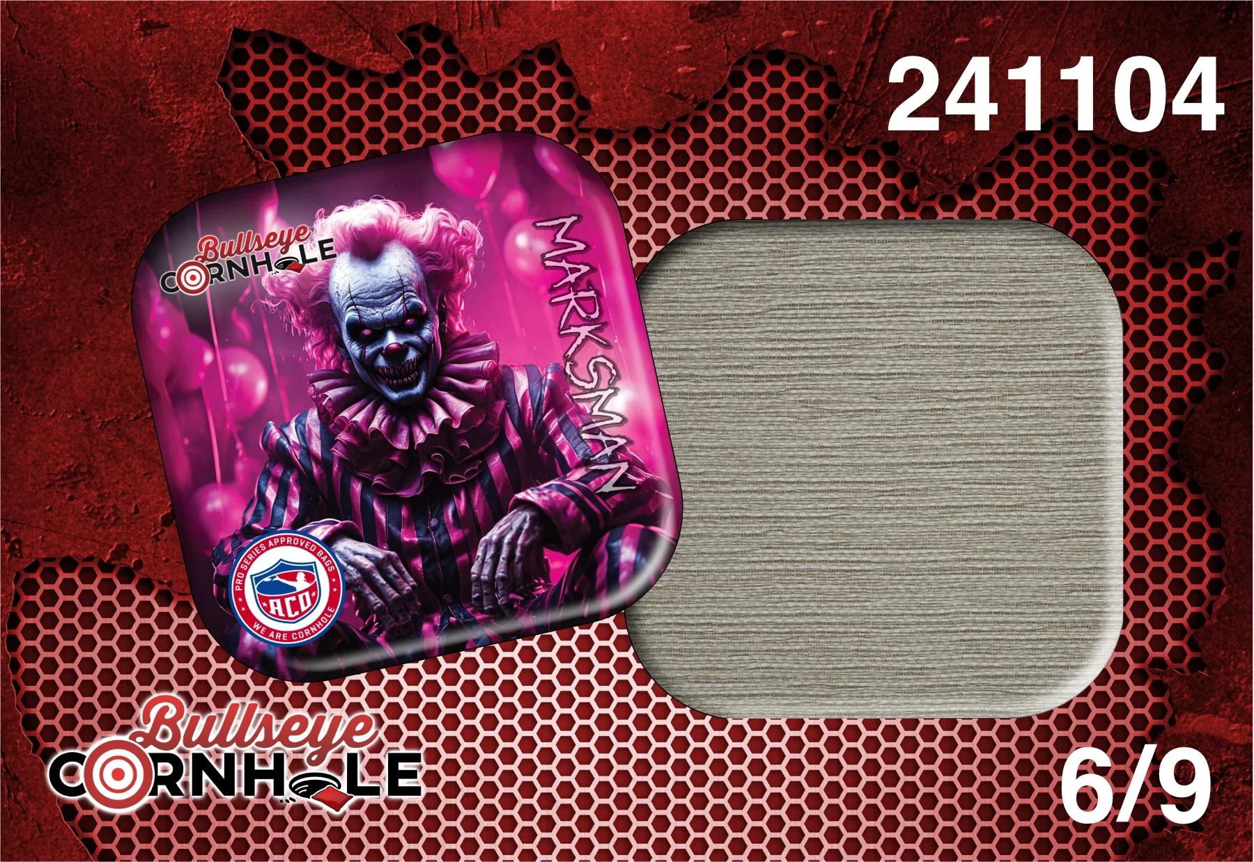 Creepy Clown design on Marksman bag with Natural slow side