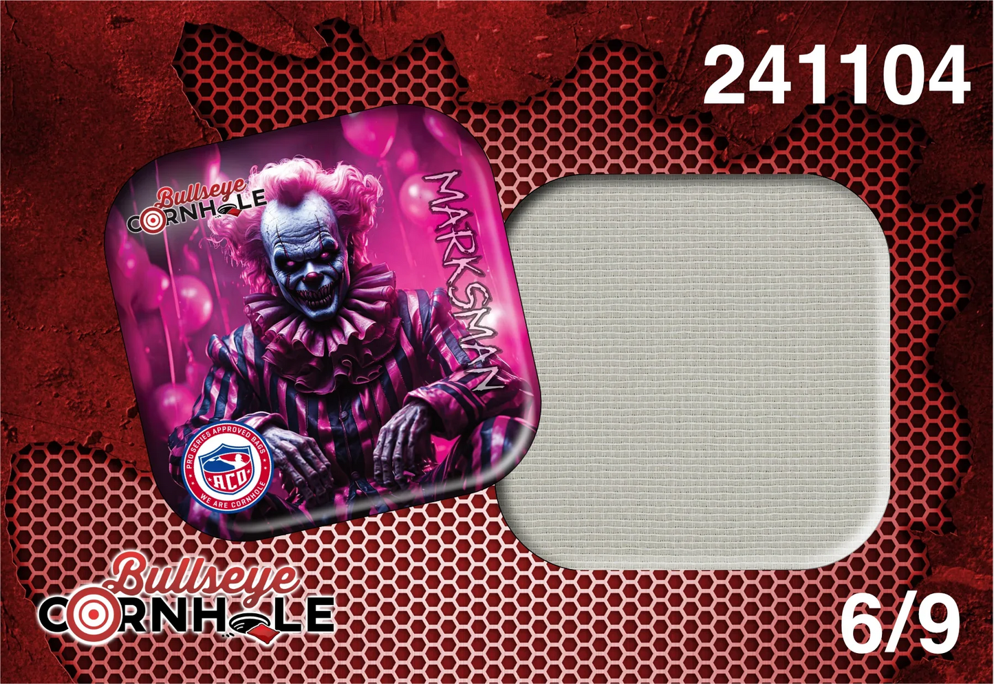 Creepy Clown design on Marksman bag with White slow side