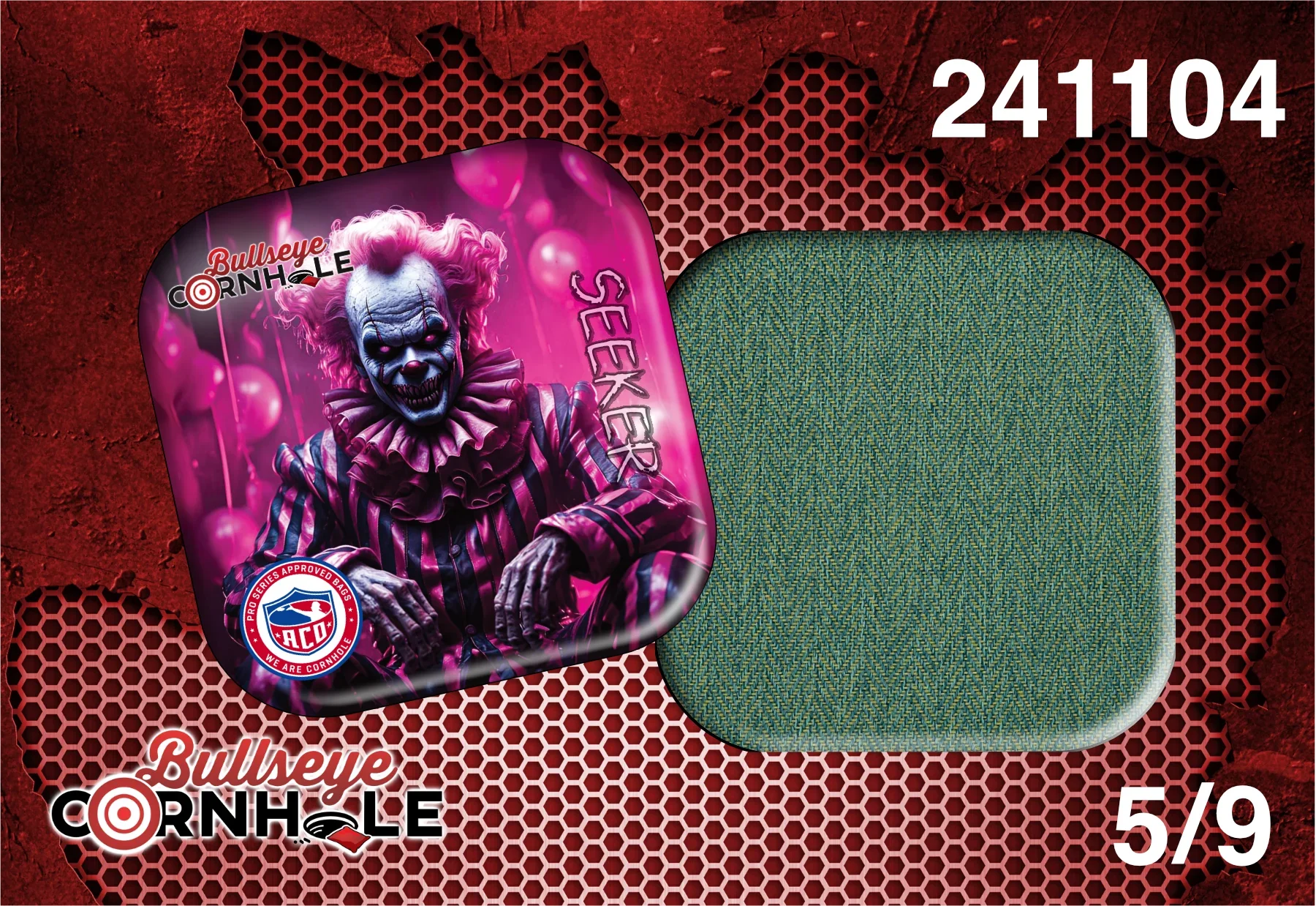 Creepy Clown design on Seeker bag with Blue/Green slow side