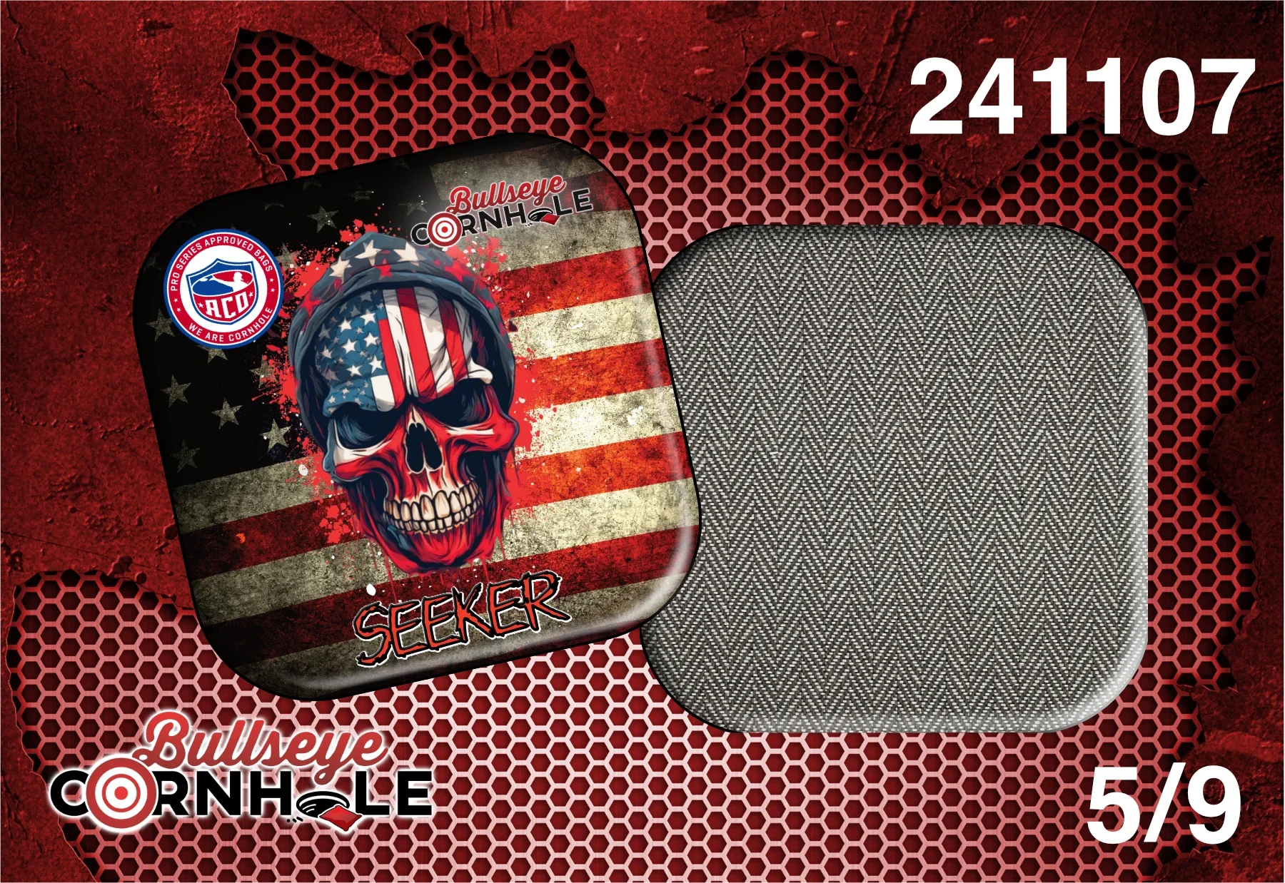 American Skull design on Seeker bag with Brown slow side