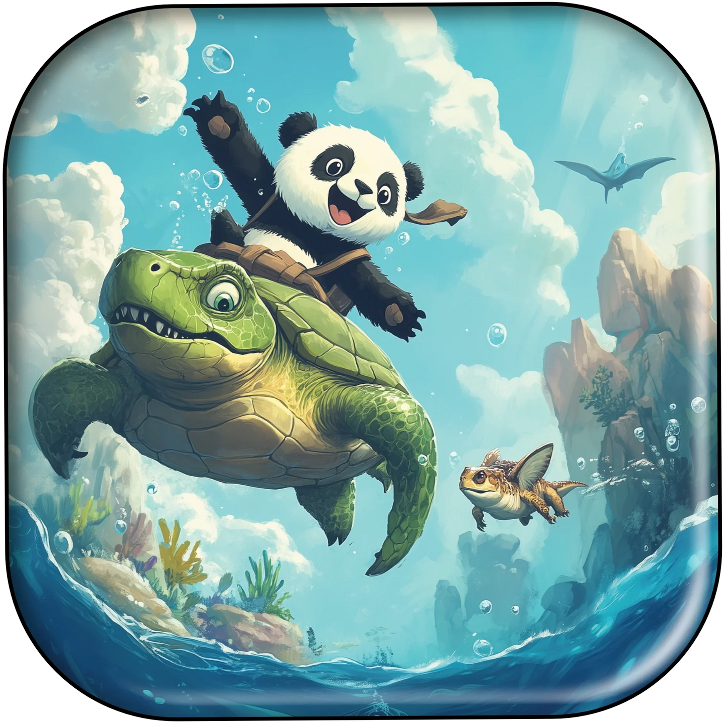 241201 - Panda Riding Turtle