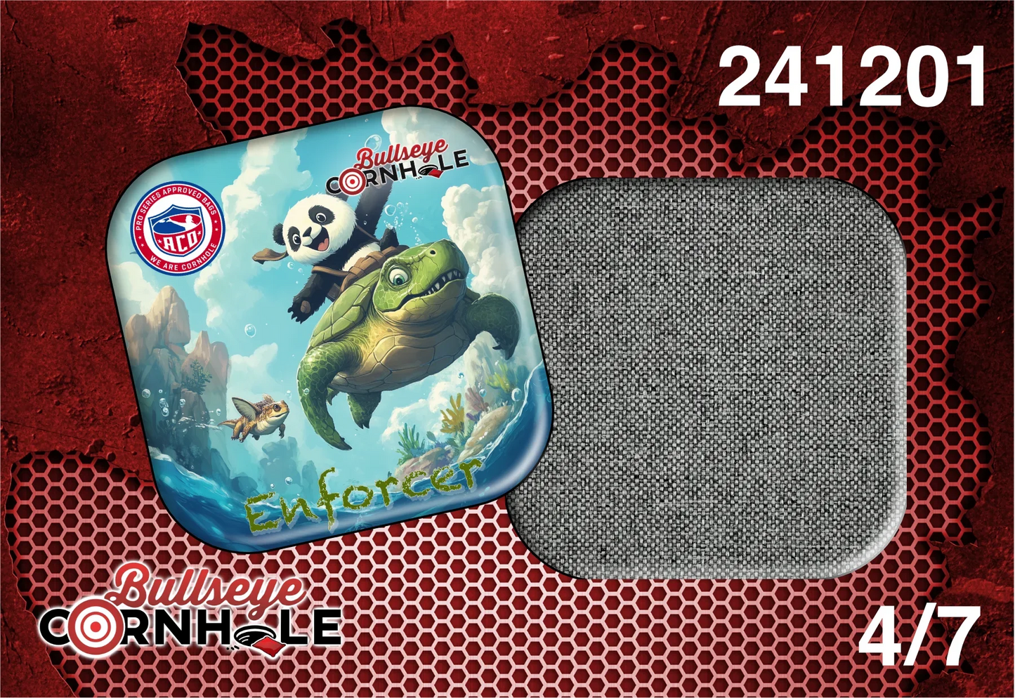 Panda Riding Turtle design on Enforcer bag with Smoke slow side