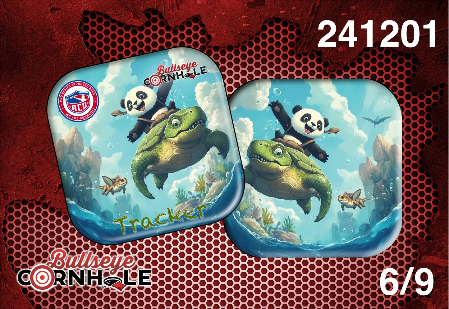 Panda Riding Turtle design on Tracker bag