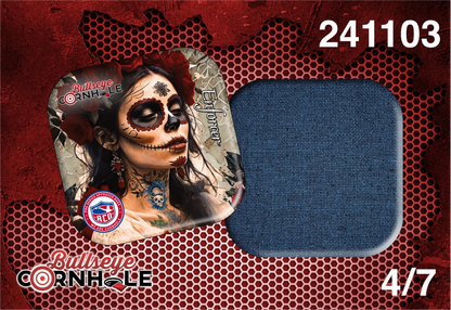 Day Of Dead design on Enforcer bag with Denium slow side.