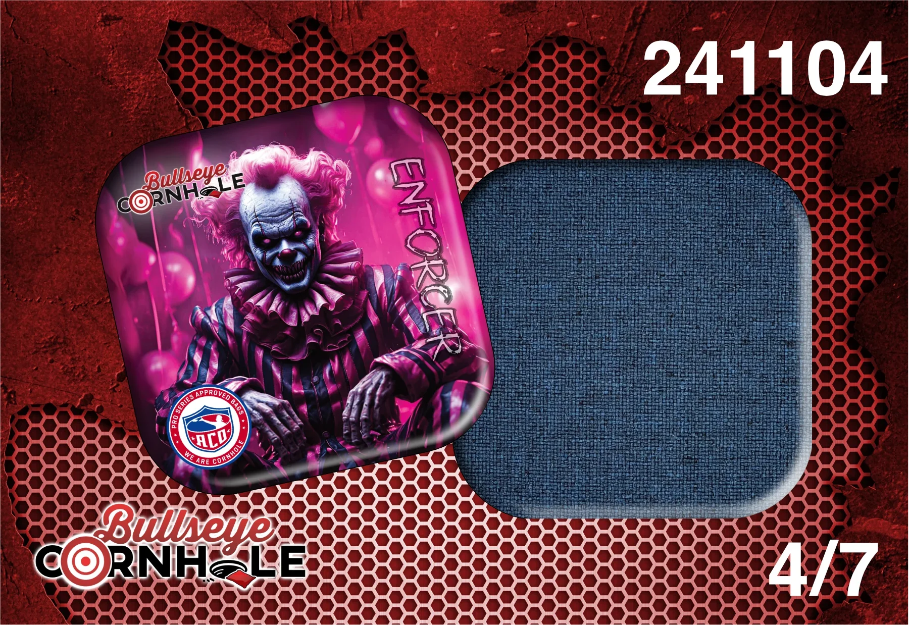 Creepy Clown design on Enforcer bag with Denium slow side.