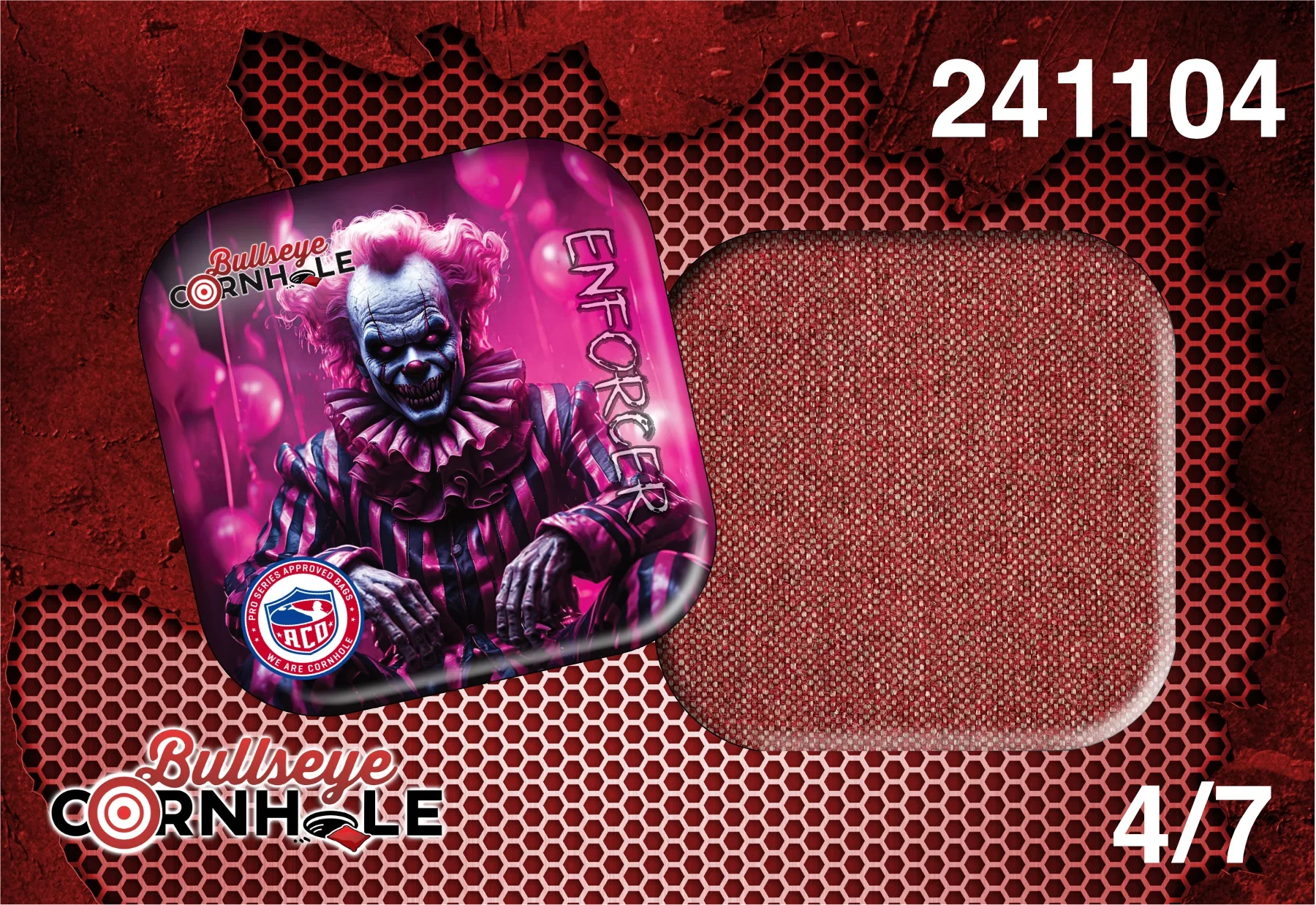 Creepy Clown design on Enforcer bag with Silver Garnet slow side