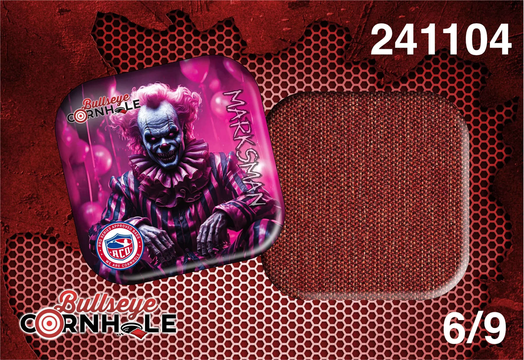 Creepy Clown design on Marksman bag with Red slow side