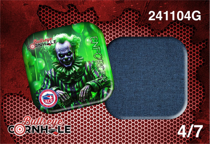 Creepy Clown Green design on Enforcer bag with Denium slow side.