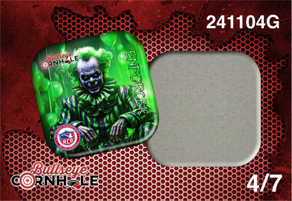 Creepy Clown Green design on Enforcer bag with Natural slow side