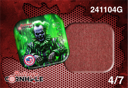 Creepy Clown Green design on Enforcer bag with Silver Garnet slow side