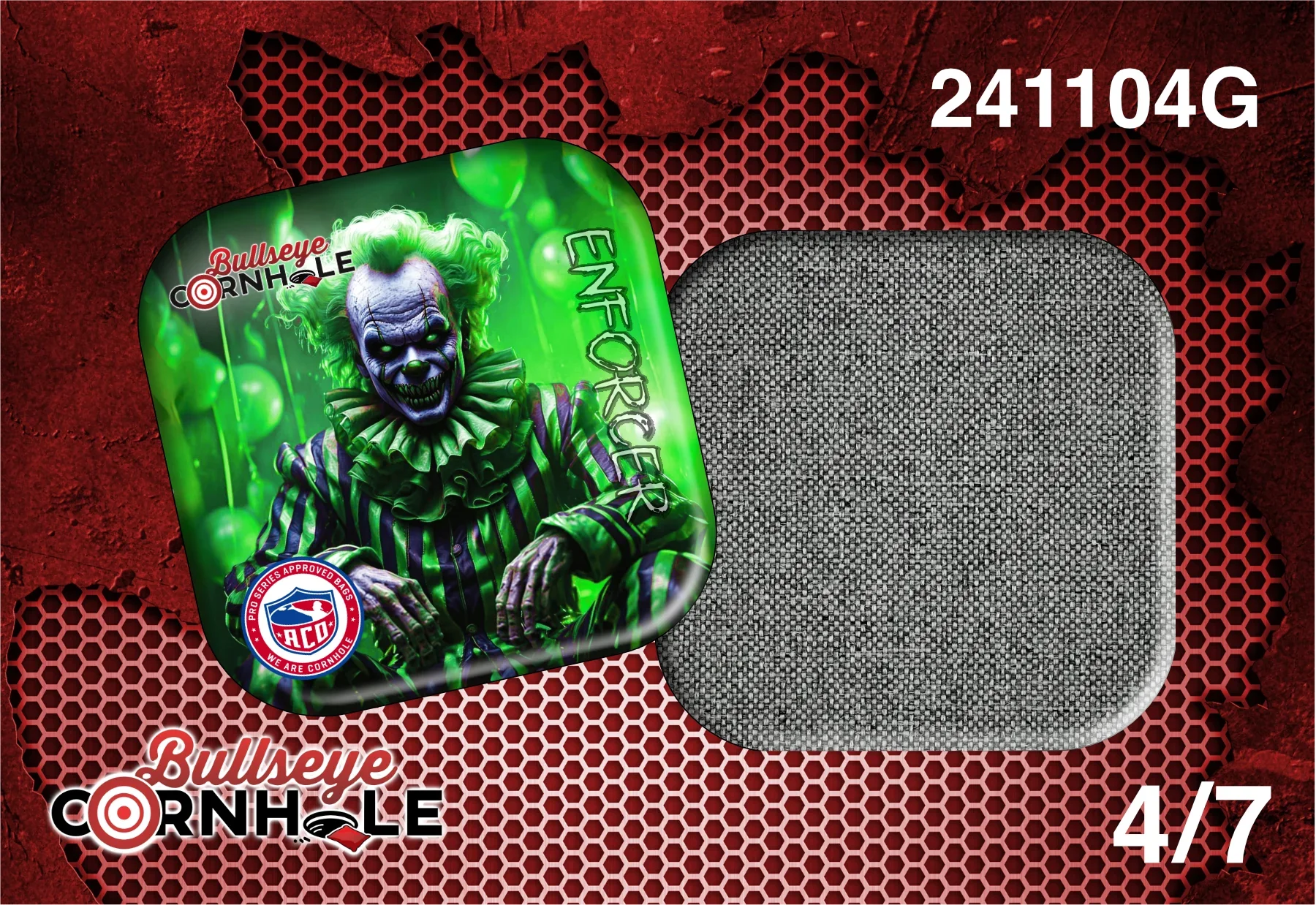 Creepy Clown Green design on Enforcer bag with Smoke slow side