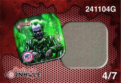 Creepy Clown Green design on Enforcer bag with Wheat slow side