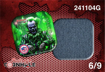 Creepy Clown Green design on Marksman bag with Indigo slow side