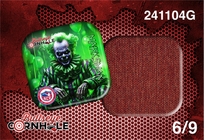 Creepy Clown Green design on Marksman bag with Red slow side