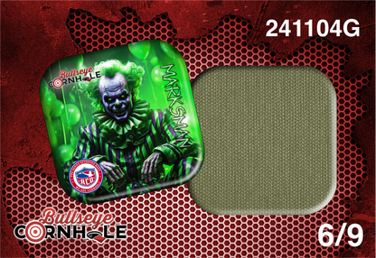 Creepy Clown Green design on Marksman bag with Sage slow side