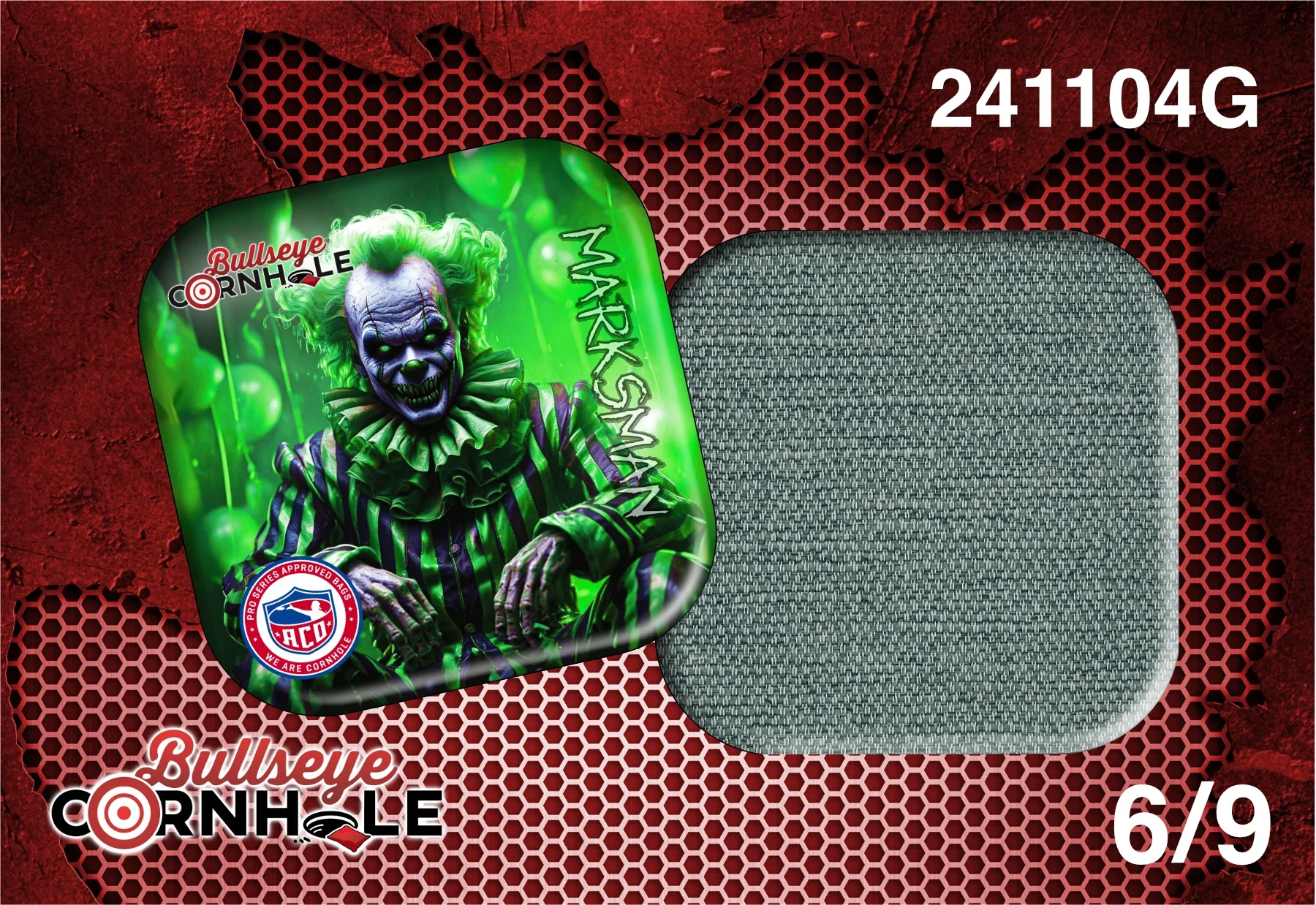 Creepy Clown Green design on Marksman bag with Spa slow side