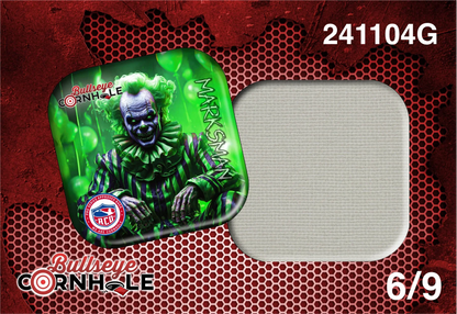 Creepy Clown Green design on Marksman bag with White slow side