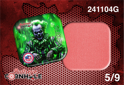 Creepy Clown Green design on Seeker bag with Pink slow side