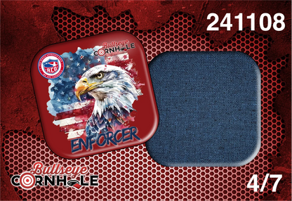 Bald Eagle design on Enforcer bag with Denium slow side.