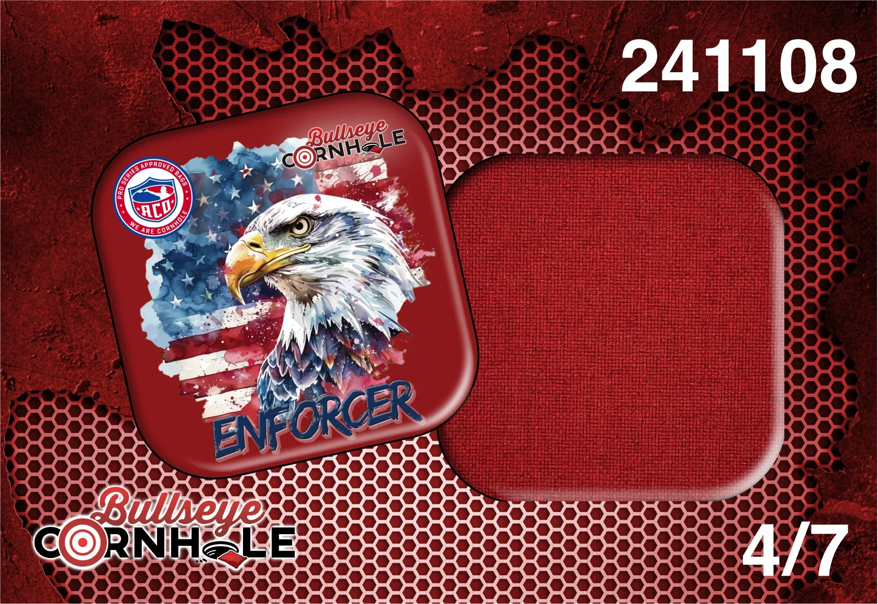 Bald Eagle design on Enforcer bag with Red slow side