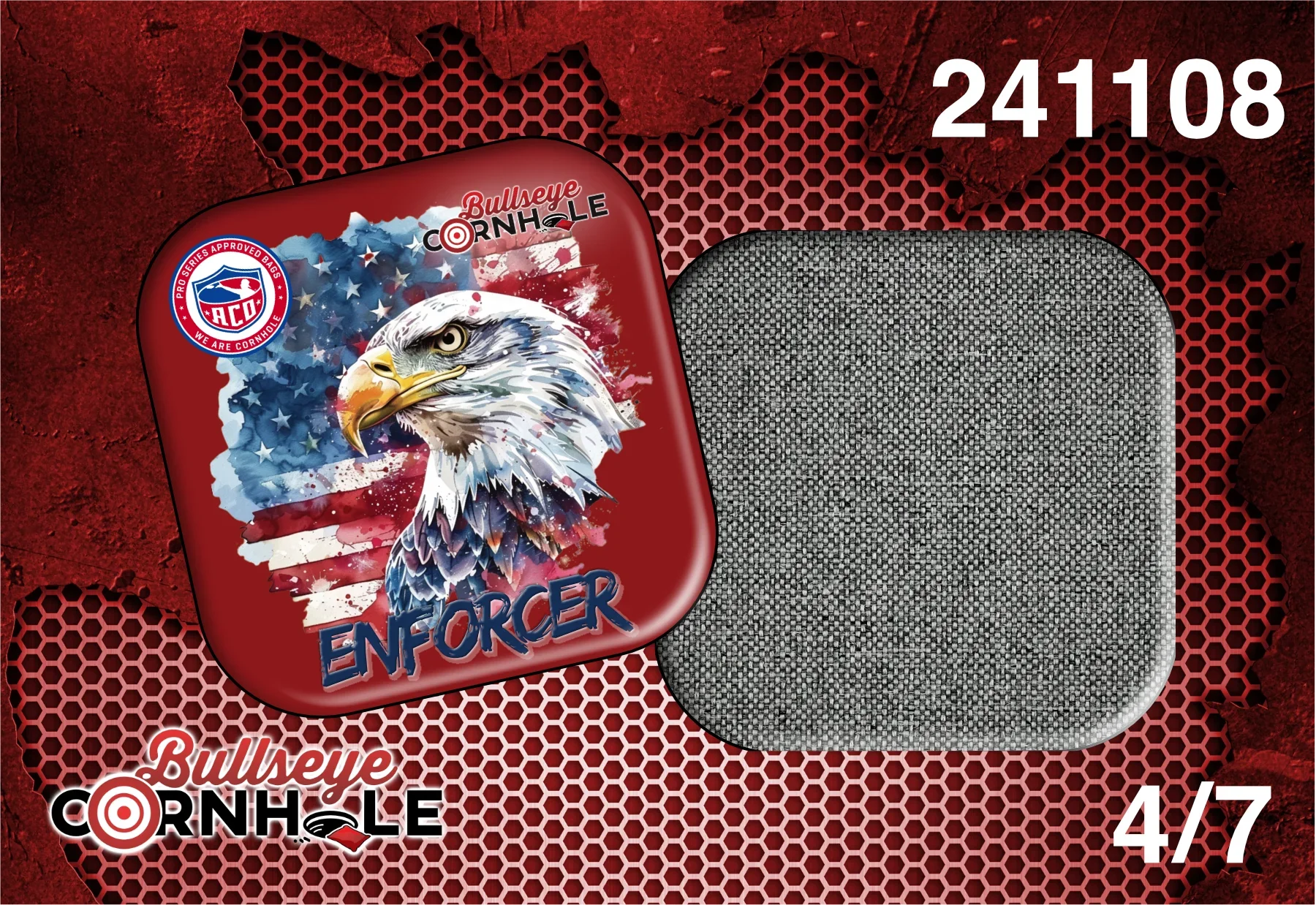 Bald Eagle design on Enforcer bag with Smoke slow side