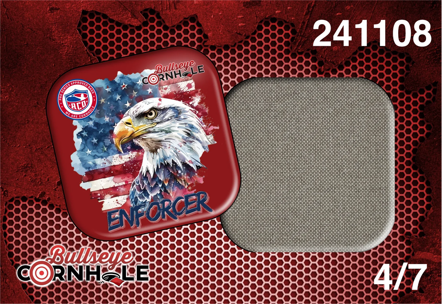 Bald Eagle design on Enforcer bag with Wheat slow side