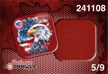 Bald Eagle design on Seeker bag with Red slow side