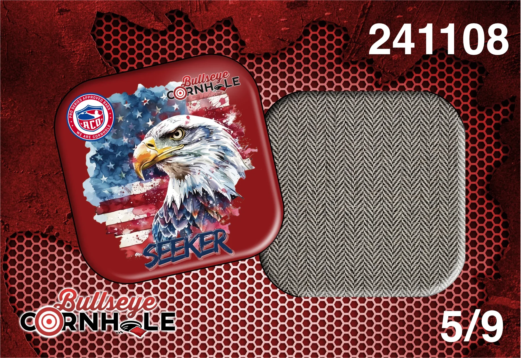 Bald Eagle design on Seeker bag with Slate slow side