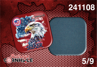 Bald Eagle design on Seeker bag with Steele Blue slow side