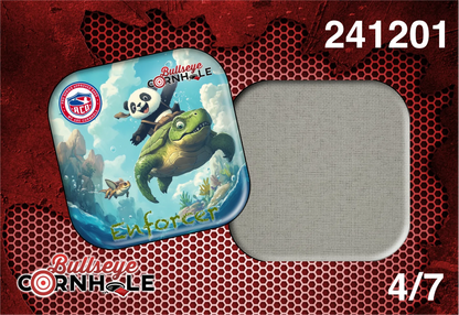 Panda Riding Turtle design on Enforcer bag with Natural slow side