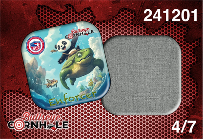 Panda Riding Turtle design on Enforcer bag with Platinum slow side