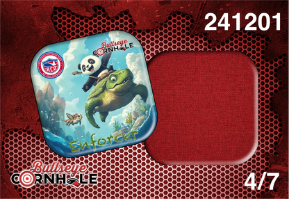 Panda Riding Turtle design on Enforcer bag with Red slow side