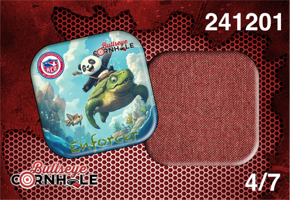 Panda Riding Turtle design on Enforcer bag with Silver Garnet slow side
