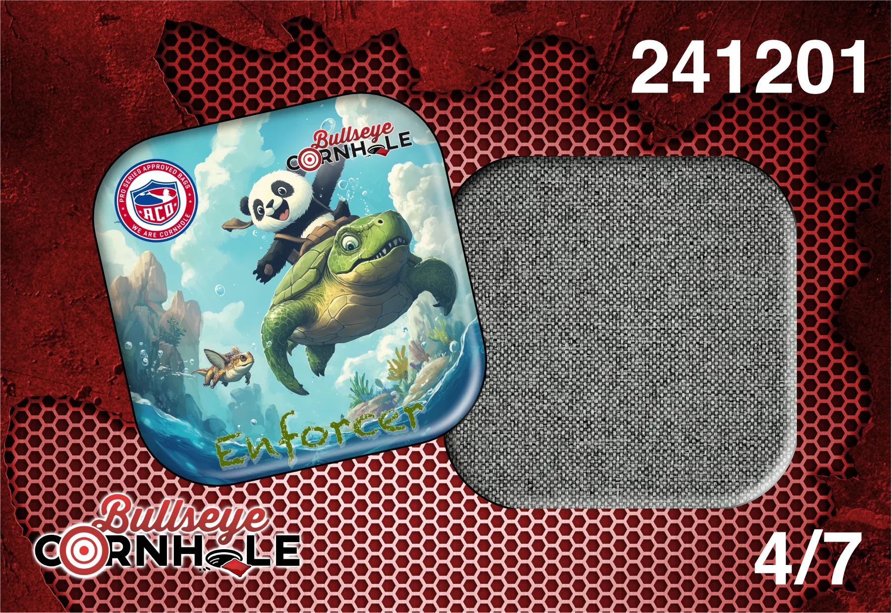 Panda Riding Turtle design on Enforcer bag with Smoke slow side