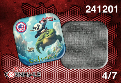 Panda Riding Turtle design on Enforcer bag with Smoke slow side