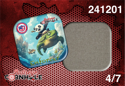 Panda Riding Turtle design on Enforcer bag with Wheat slow side