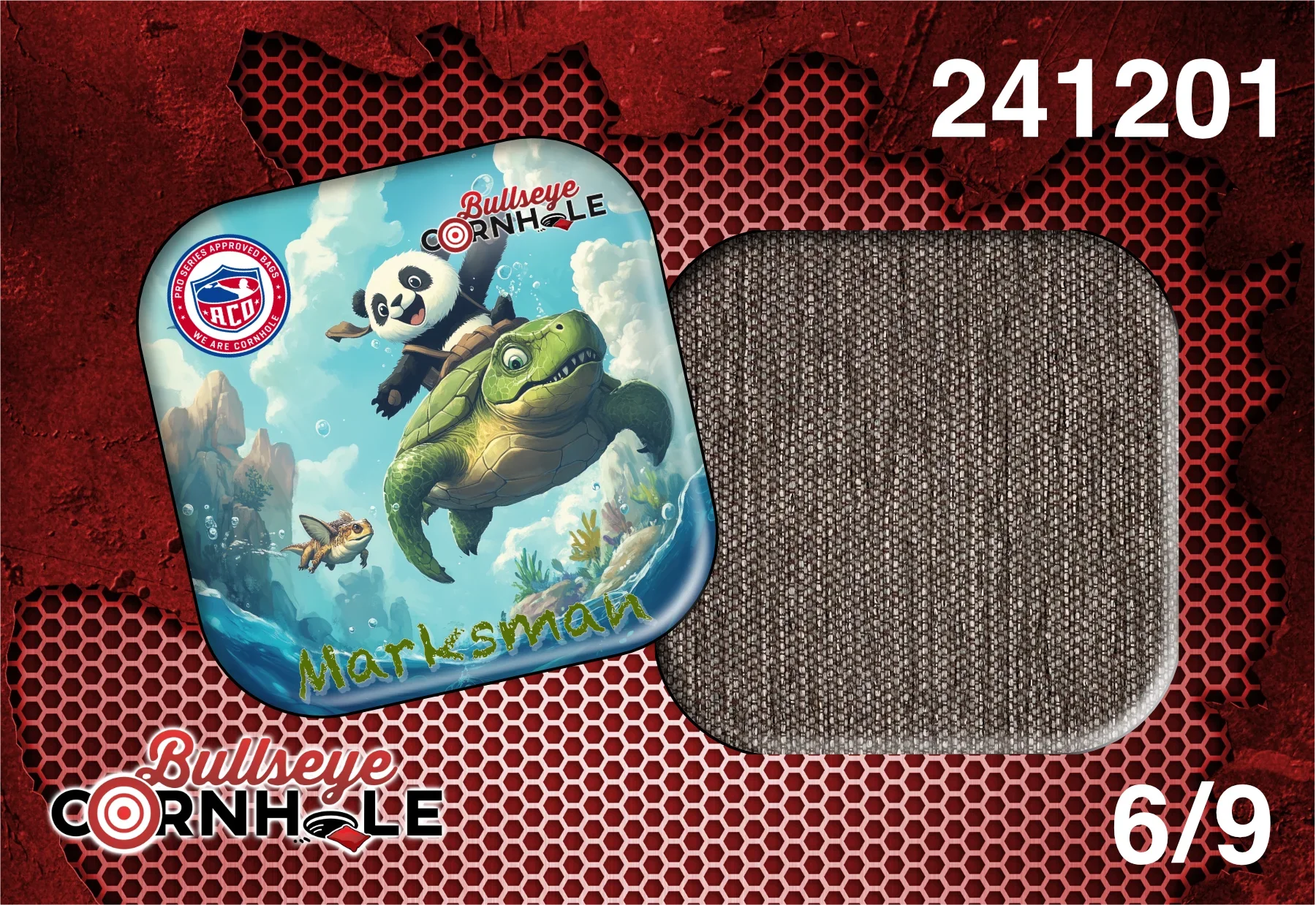Panda Riding Turtle design on Marksman bag with Brown slow side