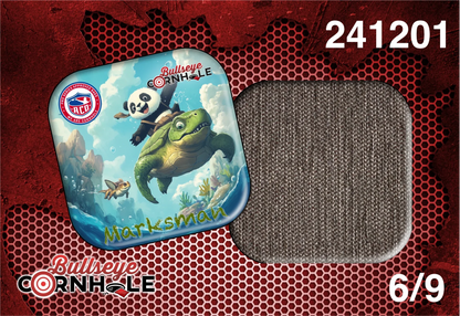 Panda Riding Turtle design on Marksman bag with Brown slow side
