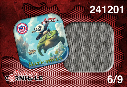Panda Riding Turtle design on Marksman bag with Grey slow side