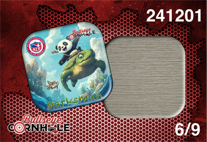 Panda Riding Turtle design on Marksman bag with Natural slow side
