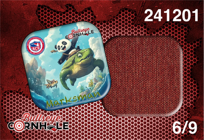 Panda Riding Turtle design on Marksman bag with Red slow side