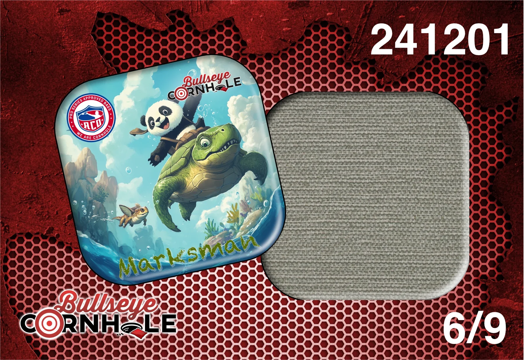 Panda Riding Turtle design on Marksman bag with Sea Spray slow side