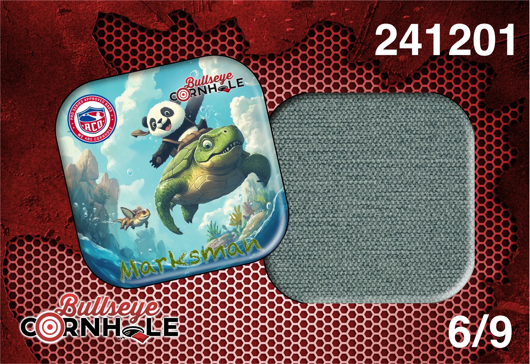 Panda Riding Turtle design on Marksman bag with Spa slow side