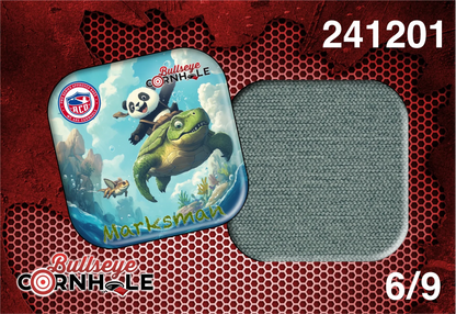 Panda Riding Turtle design on Marksman bag with Spa slow side