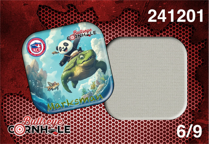 Panda Riding Turtle design on Marksman bag with White slow side