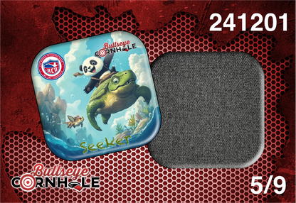 Panda Riding Turtle design on Seeker bag with Black slow side