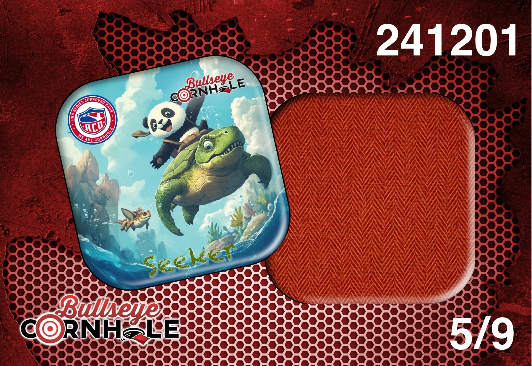 Panda Riding Turtle design on Seeker bag with Orange slow side