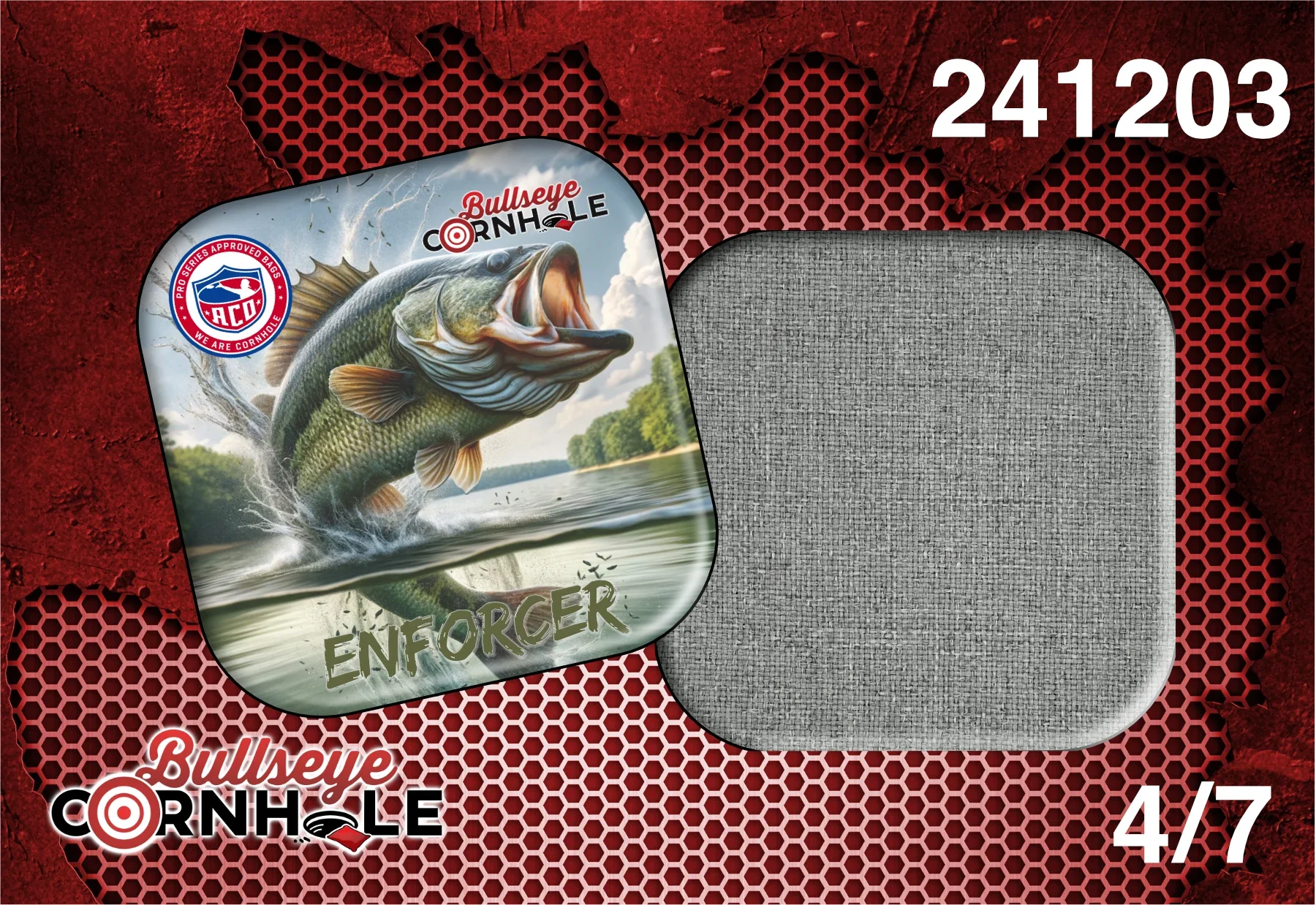 Large Mouth Bass design on Enforcer bag with Platinum slow side