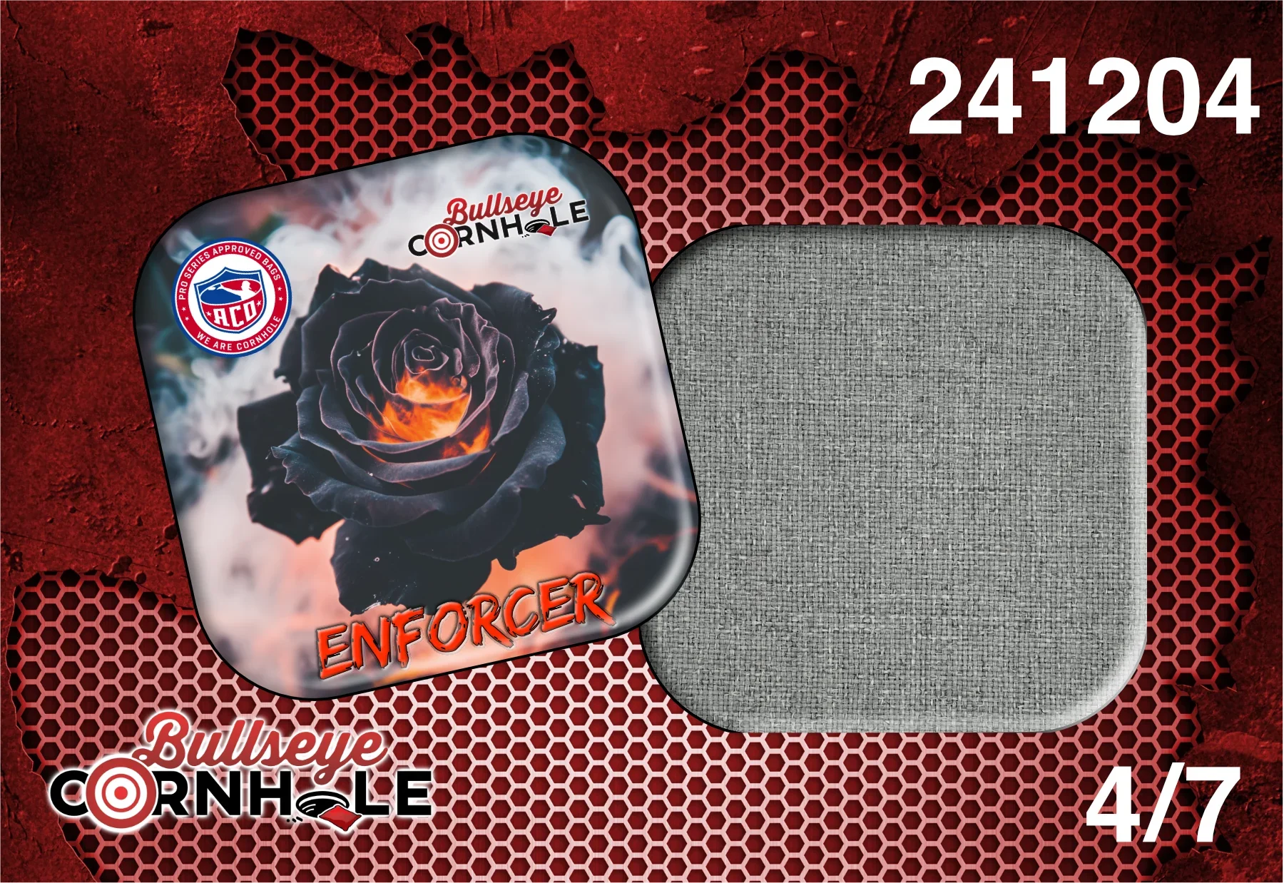 Fire Rose design on Enforcer bag with Platinum slow side